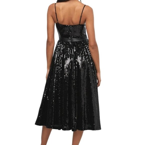 We Wore What Womens Sequin Mini Dress Black Midi Size 2 New - Picture 3 of 3
